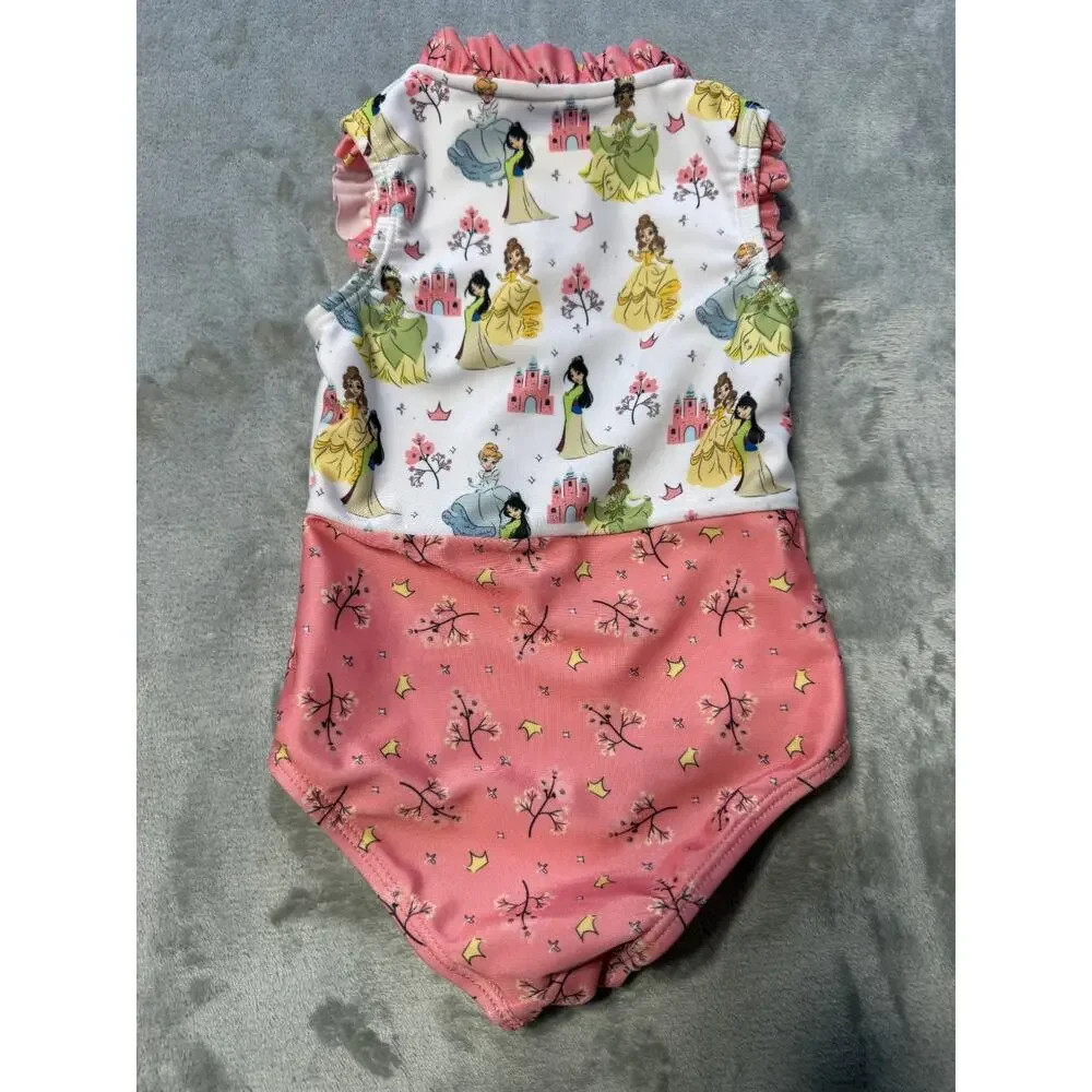 Disney‎ Princess One-Piece Swimsuit Girls Baby 18m Zip Front UPF 50+